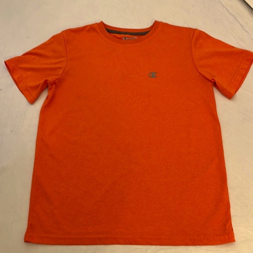 Champion heather orange performance crew neck short sleeve t-shirt